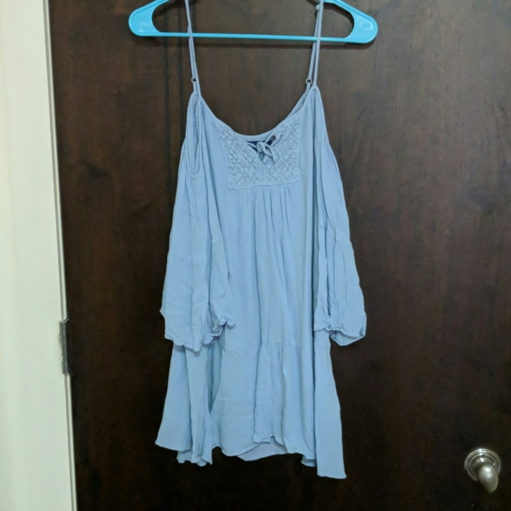 Francesca blue off shoulder dress